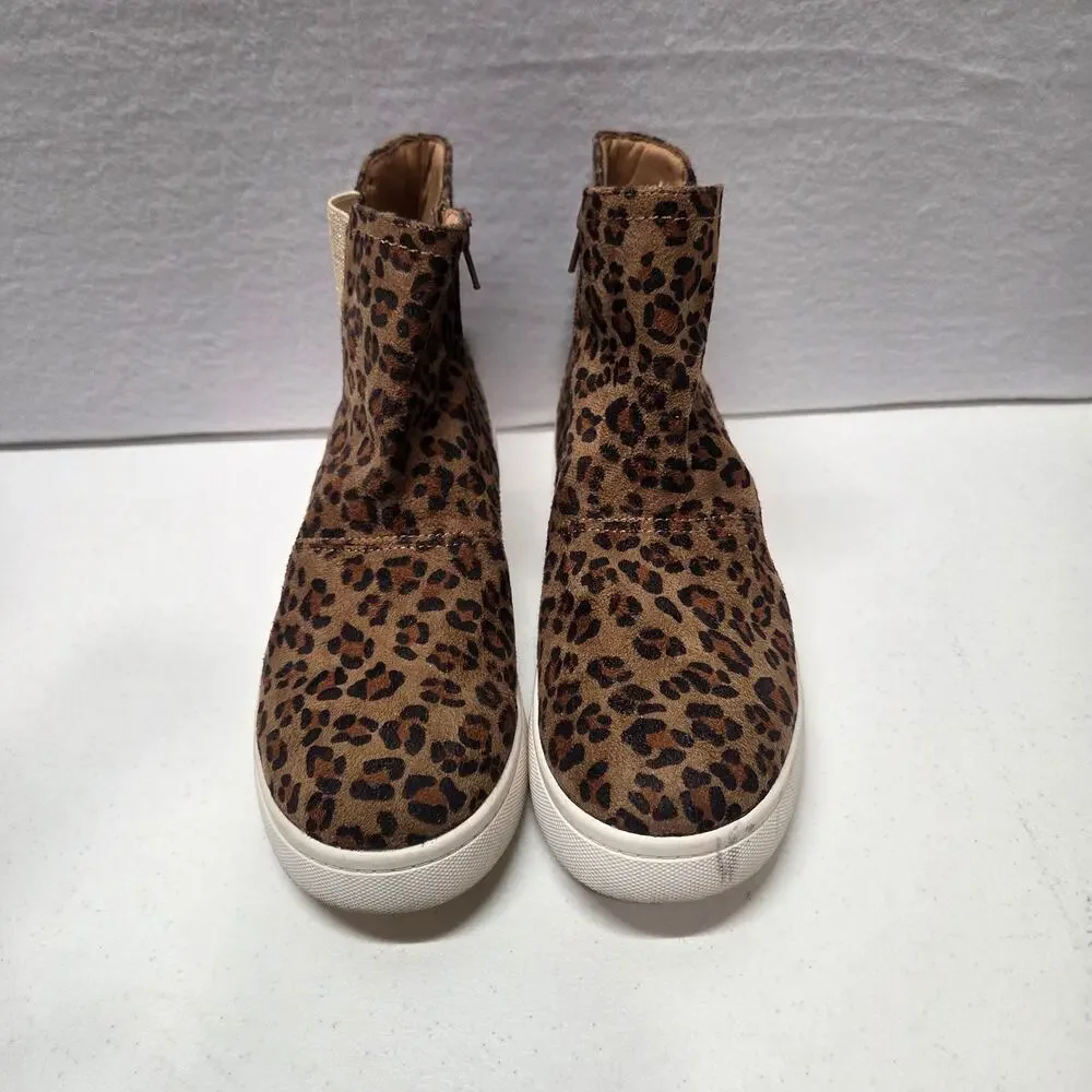 Harper Canyon Leopard Print High Top Sneaker Boots Brown Womens Size 5M NWOT